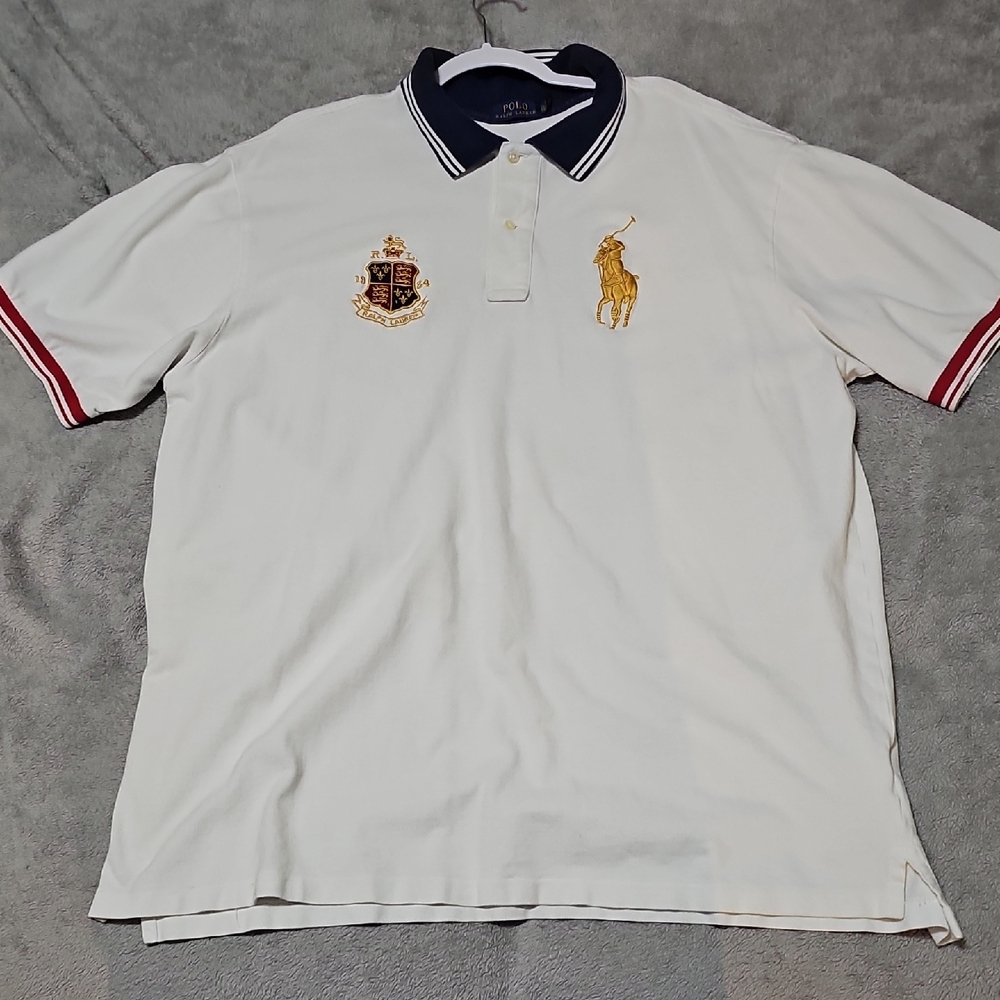Polo by Ralph Lauren Classic White and Blue Polo Shirt